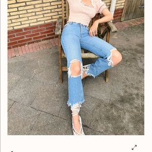 Free People Maggie Mid-Rise Straight-Leg sz 28